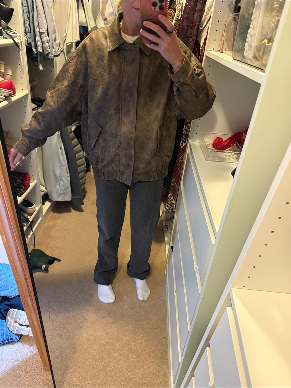 Lioness Brown Suede Bomber Jacket Kenny
